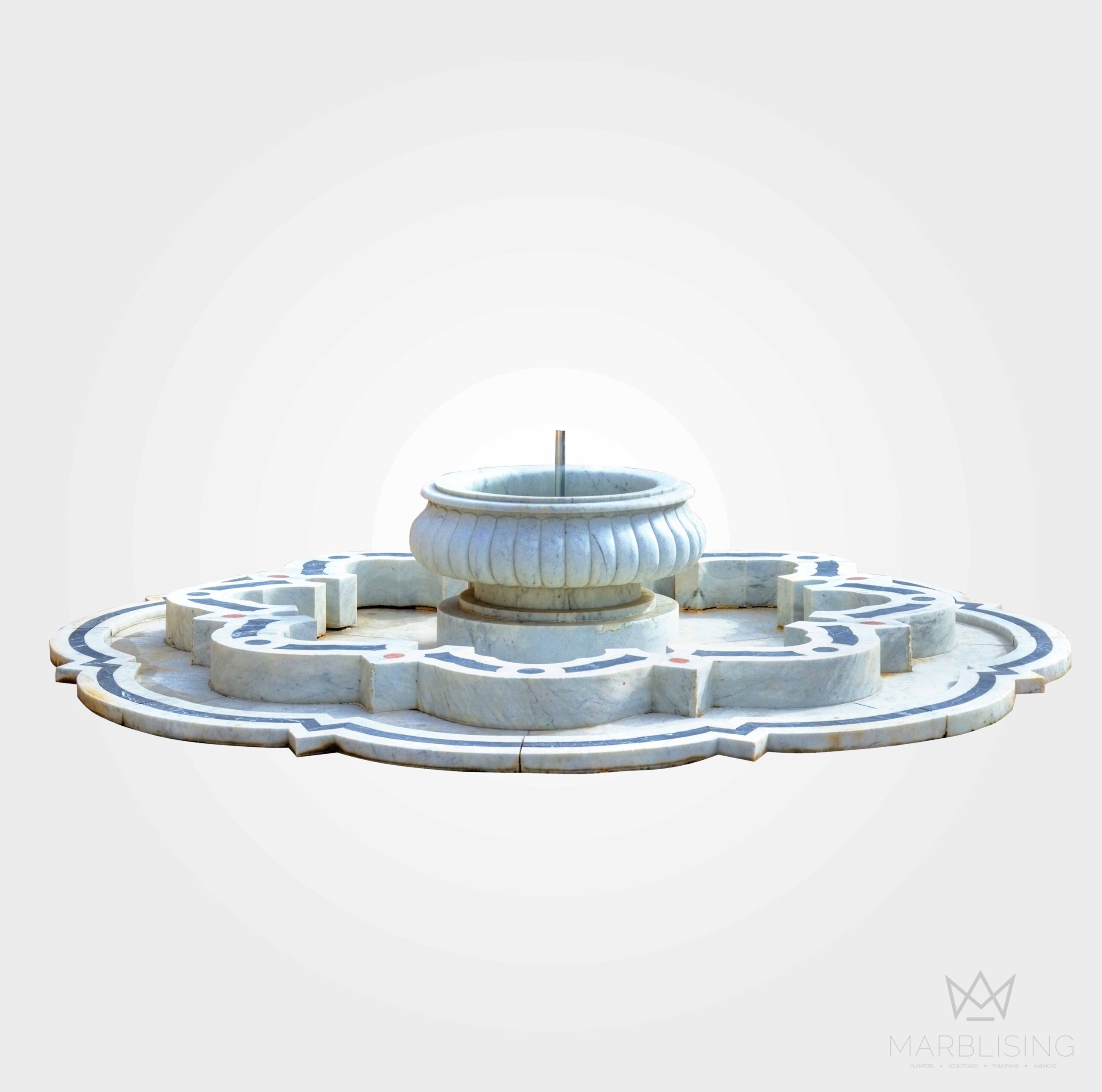 Moroccan Fountain with Stylized Pool Base