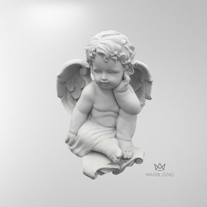 Marble Cherubs - Thoughtful Cupid