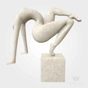 Modern Marble Sculptures - Abstract Stretching Nude