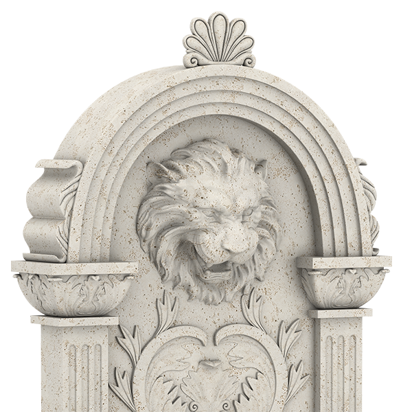 Marble Fountains - Arched Lion Wall Fountain