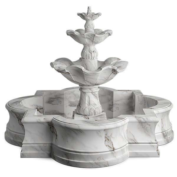 Marble Fountains - FLUTED TIERED FOUNTAIN