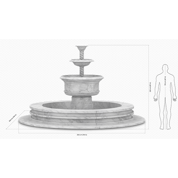Marble Fountains - Spiral Column Fountain