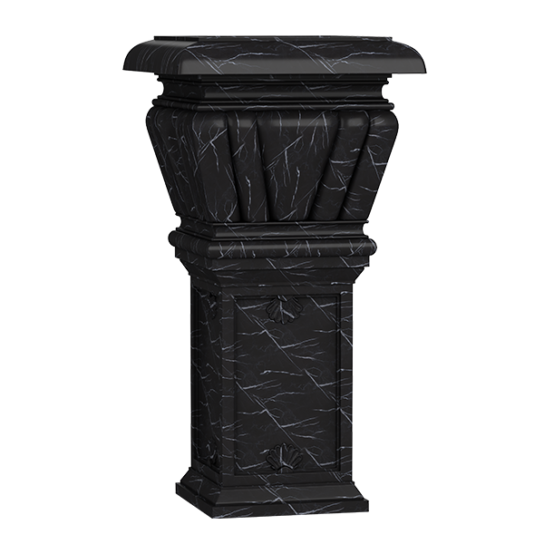 Square Black Marble Urn