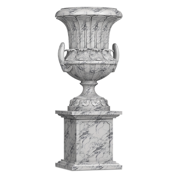 Tall Grey Marble Planter