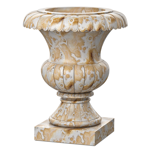 White & Beige Marble Urn