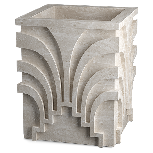 Tapered Planter - Modern Art - Customizable Marble Statues & Sculptures