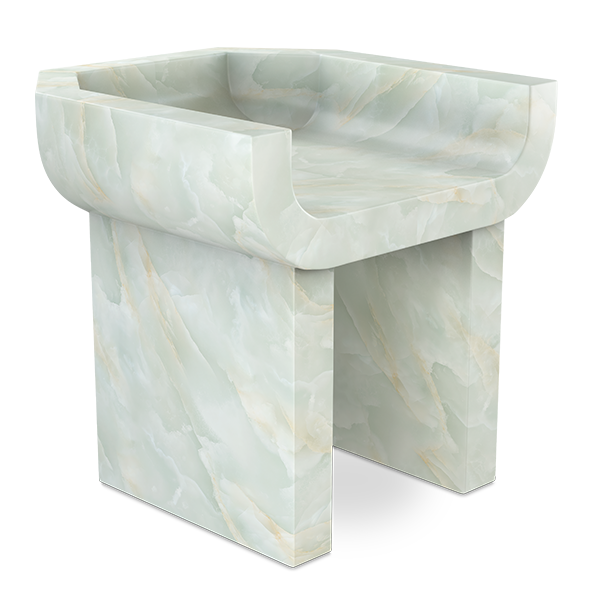 Modern Marble Sculptures - Grey Marble Seat