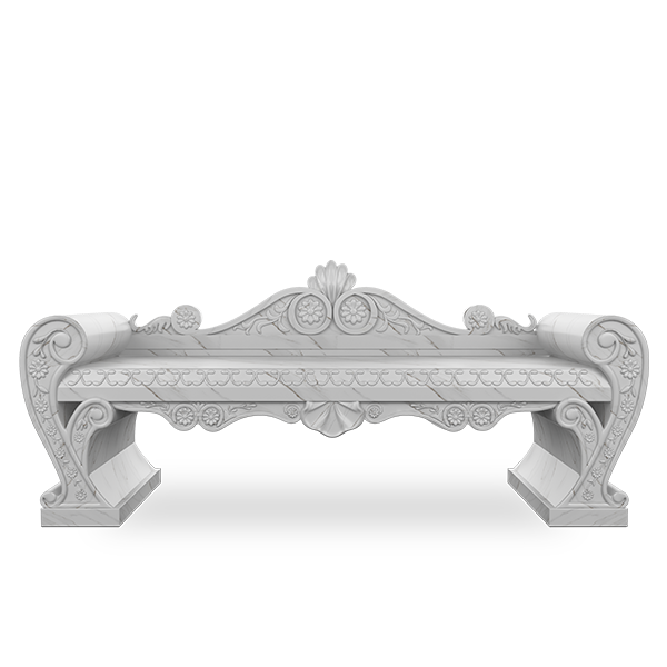 Scrolled Marble Bench