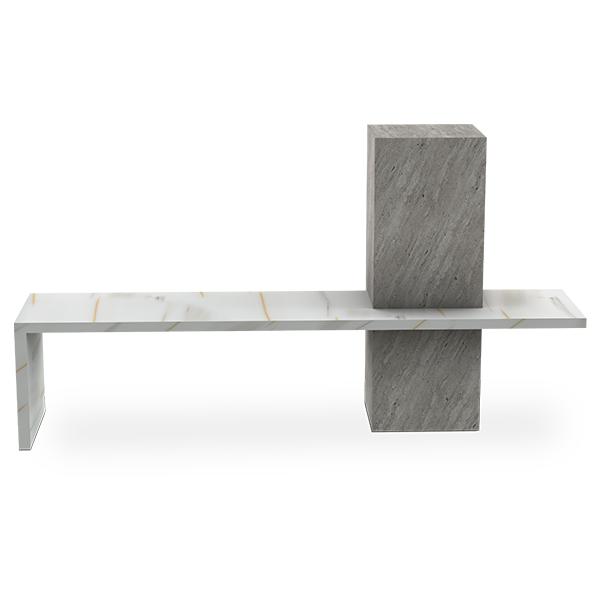 Modern Marble Sculptures - Tower Marble Bench