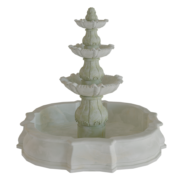 Pearls and Leaves Tiered Marble Fountain