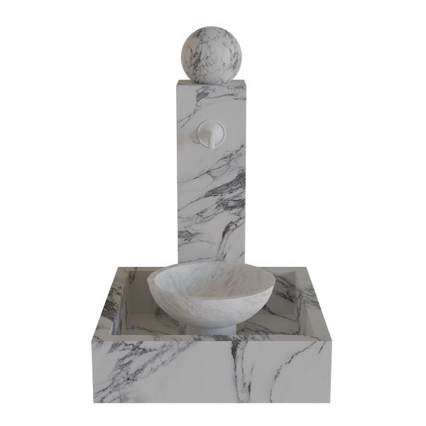 Globe & Plinth Marble Fountain