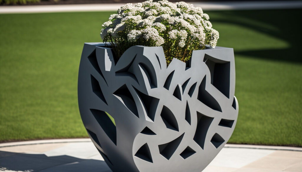 Natural stone planters are available in a variety of designs